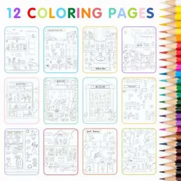 Sticker Book for Kids 2-4, 500+ Kid Stickers, When I Grow Up by Cupkin, 12 Coloring Pages, 12 Side by Side Scenes, Fun Toddler Travel Activity Coloring and Sticker Books for Kids Ages 4-8 + 8-10