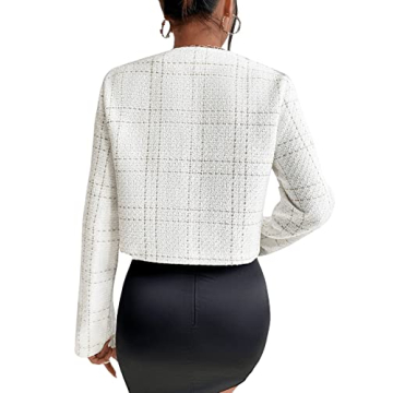 Chic SweatyRocks Plaid Crop Jacket for Every Occasion