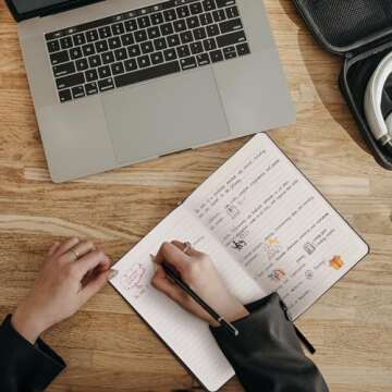 Comix Lined Journal Notebooks, 240 Pages, 5.5 x 8.3 inch, Black, A5 Medium Hardcover Notebooks, Classic College Ruled Notebooks for Writing