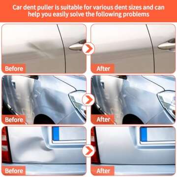 ROYADVE 5 Pack Car Dent Puller & Car Dent Removal Repair Kit with Suction Cup Tool - Perfect for Car Body/Tile Lifting/Moving Heavy Objects (Orange)