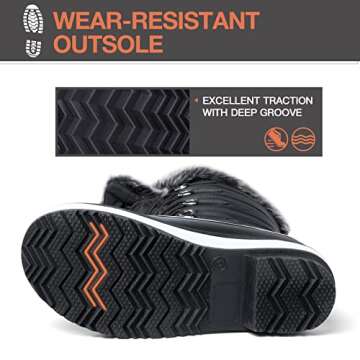 mysoft Women's Waterproof Winter Boots, Warm Insulated Snow Boots for Outdoor Black 7