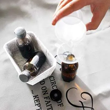 BPFY 12 pack 2 oz Amber Boston Glass Bottle With Black Poly Cap, Funnel, Chalk Labels, Pen Dispensing Bottles for Homemade Vanilla Extract, Essential Oils, Wedding Christmas Decor