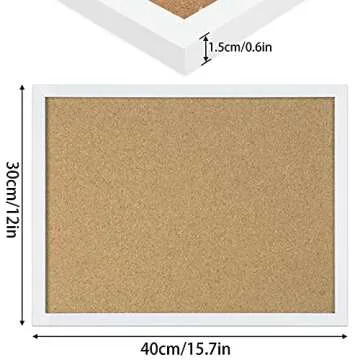 FEBSNOW 15.7 x 12 Inch Stylish Cork Bulletin Board for Home and Office Organization
