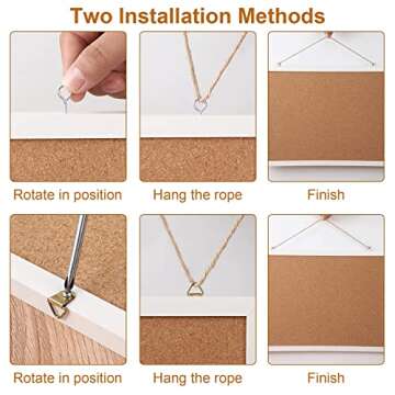 FEBSNOW Cork Board Bulletin Board 15.7 x 12 Inches with Rectangle White Frame Hanging Pin for Office Home Message Board or Vision Board Decoration