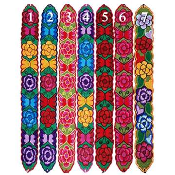 YZXDORWJ Women Embrodiered Mexican Belt for Dress Boho Floral Traditional Fiesta Party Sash（17-169BKR）