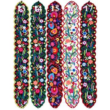 YZXDORWJ Women Embrodiered Mexican Belt for Dress Boho Floral Traditional Fiesta Party Sash（17-169BKR）