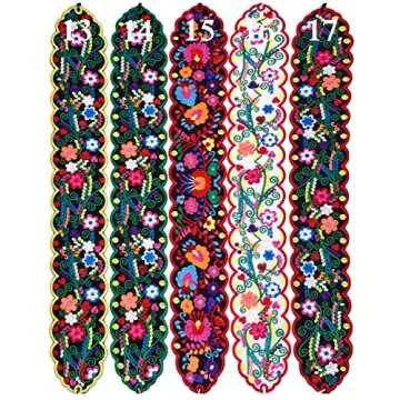 YZXDORWJ Women Embrodiered Mexican Belt for Dress Boho Floral Traditional Fiesta Party Sash（17-169BKR）