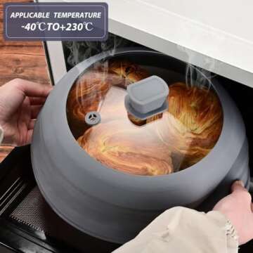 Microwave Splatter Cover Glass Cover Splatter Guard Lid with Collapsible Silicone for Food Pot Cover...
