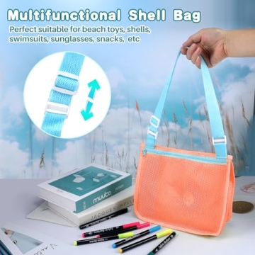 CLAPET Kids Mesh Beach Bags for Sand Toys and Seashells