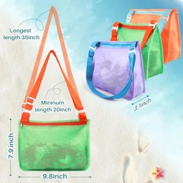 CLAPET Kids Mesh Beach Bags for Sand Toys and Seashells