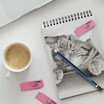 BAZIC Pink Erasers - Smudge Free & Latex Free Erasers