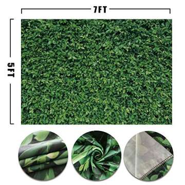 Msocio 7x5ft Polyester Spring Greenery Leaves Grass Nature Photography Backdrop Green Grass Backgrou...