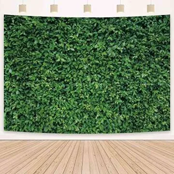 Msocio 7x5ft Polyester Spring Greenery Leaves Grass Nature Photography Backdrop Green Grass Background for Birthday Wedding Safari Dinosaur Baby Shower Party Decorations Banner Portrait Photo Booth
