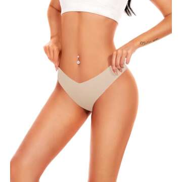 Hellopopgo Seamless Thongs for Women 6Pack Comfortable Underwear