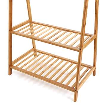 Finnhomy Bamboo Clothes Rack for Stylish Storage Solutions