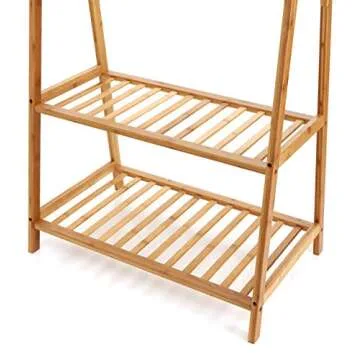 Finnhomy Bamboo Clothes Rack for Stylish Storage Solutions