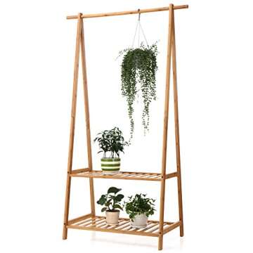 Finnhomy Bamboo Clothes Rack for Stylish Storage Solutions