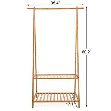 Finnhomy Bamboo Clothes Rack for Stylish Storage Solutions