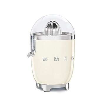 Smeg CJF01CRUS Powder Coated Vintage Style Citrus Juicer Bundle with 113 Grip-Ez Zester/Stripper - Cream