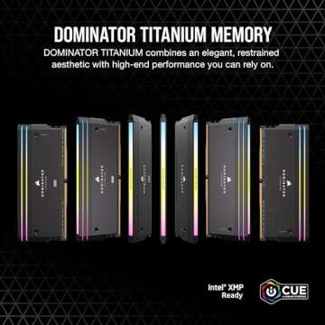 CORSAIR Dominator Titanium RGB DDR5 RAM 64GB (4x16GB) DDR5 6000MHz CL36 Intel XMP iCUE Compatible Co...