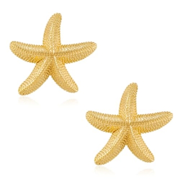 LILIE&WHITE Starfish Earrings For Women Starfish Studs Earrings Gold Ocean Studs Beach Earrings Summ...