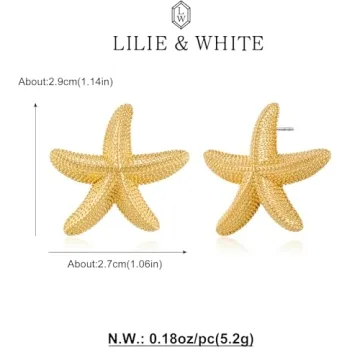 Shop LILIE&WHITE Gold Starfish Earrings for Women