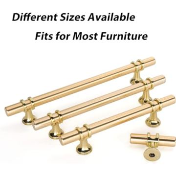 Rergy 10-Pack Gold Cabinet Pulls, 5inch Hole Center