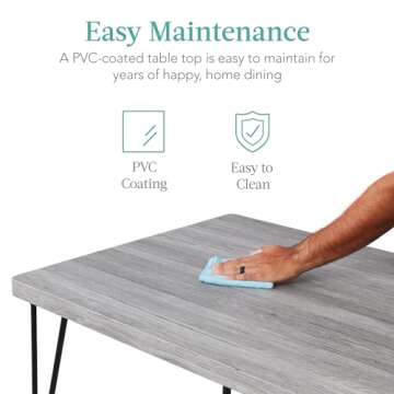 Best Choice Products 5-Piece Metal and Wood Indoor Modern Rectangular Dining Table Furniture Set for Kitchen, Dining Room, Dinette, Breakfast Nook w/ 4 Chairs - Gray