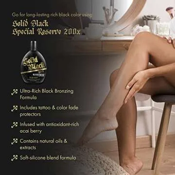 Millennium Tanning Solid Black Special Reserve 200X, Tanning Lotion w/Tattoo Protector, 13.5 Ounces