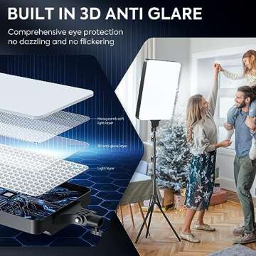 Heorryn 2-Pack 24'' LED Video Light Kit with Remote for Photography