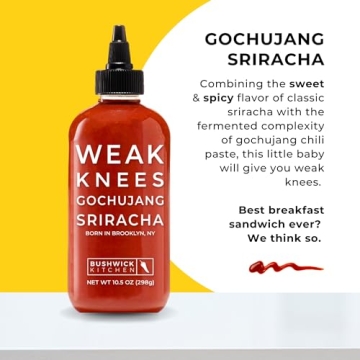 Weak Knees Gochujang Sriracha Hot Sauce 10.5oz Easy Squeeze Bottle