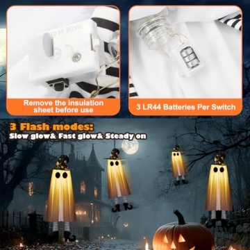 Glowing Witch Hat Ghost Set for Spooky Halloween Décor