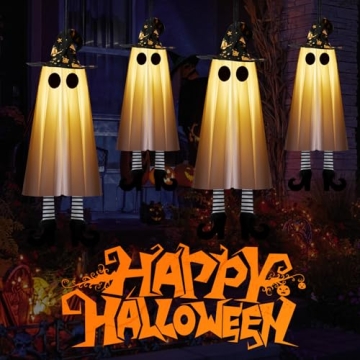 Glowing Witch Hat Ghost Set for Spooky Halloween Décor