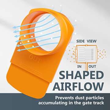 POWERTEC 70295-P2 4-Inch Integrated Blast Gate Clog Resistant, Anti Gap Tapered ABS Plastic Fitting for Dust Collection Systems, 2PK