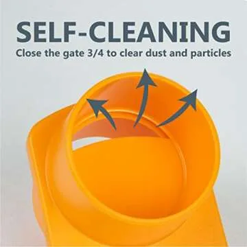 POWERTEC 70295-P2 4-Inch Integrated Blast Gate Clog Resistant, Anti Gap Tapered ABS Plastic Fitting for Dust Collection Systems, 2PK