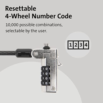 Kensington N17 Dell Laptop Computer Lock, Combination Security Locking Cable (K68008WW) Black