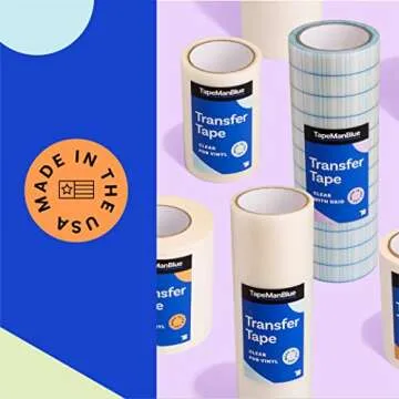 6" x 100' Roll of Clear Transfer Tape for Vinyl, Made in America, Vinyl Transfer Tape with Alignment Grid for Cricut Crafts, Decals, and Letters