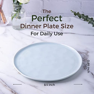 LERATIO 8.0 inch Ceramic Plates Set - Light Blue Elegance