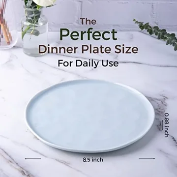 LERATIO 8.0 inch Ceramic Plates Set - Light Blue Elegance
