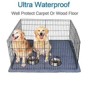 Peepeego 2PCS Non-Slip Pee Pads for Dogs 54" x 54", Washable Puppy Pads with Fast Absorbent, Reusable, Waterproof Rug for Training, Whelping, Housebreaking, Incontinence for Dog Playpen