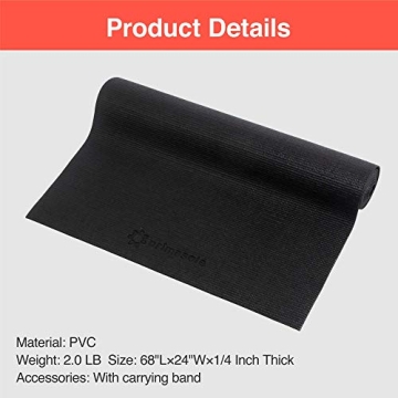 Primasole Yoga Mat with Carry Strap for Easy Transport