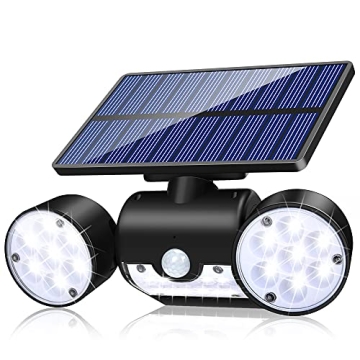 Solar Motion Sensor Security Light Dual Head Adjustable