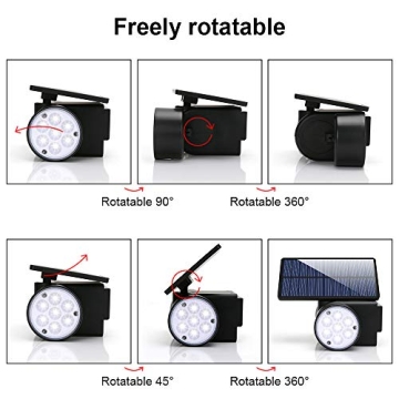 Solar Motion Sensor Security Light Dual Head Adjustable