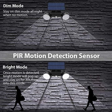 Solar Motion Sensor Security Light Dual Head Adjustable