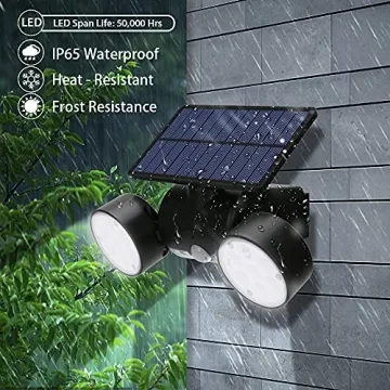 Solar Motion Sensor Security Light Dual Head Adjustable