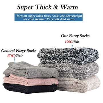 JORMATT 3 Pairs Cozy Anti-Slip Fuzzy Socks for Hospital and Home