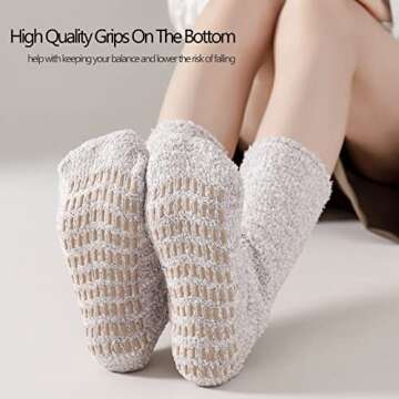 JORMATT Grip Fuzzy Socks - Cozy and Non-Skid for All