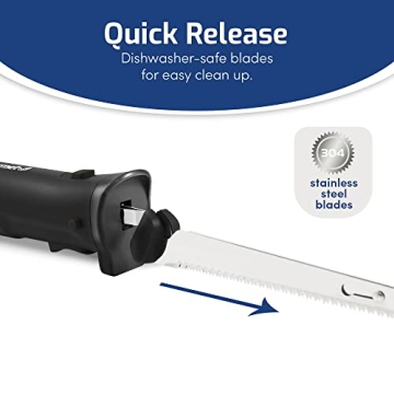 Elite Gourmet EK9810 Rechargeable Electric Knife for Carving