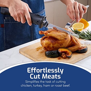 Elite Gourmet EK9810 Rechargeable Electric Knife for Carving