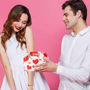 Valentine’s Treat Boxes Gift Bags - 28 Pack Valentines Candy Bags Goodie Bags for Party Supplies, Valentines Day Party Favors for Kids, 7 Patterns Valentines Bags for Wrapped Gifts Party Decorations